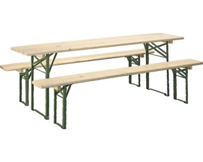 Bierzeltgarnitur 220 x 50 cm, m/o Hussen (weiß) – Bild 2